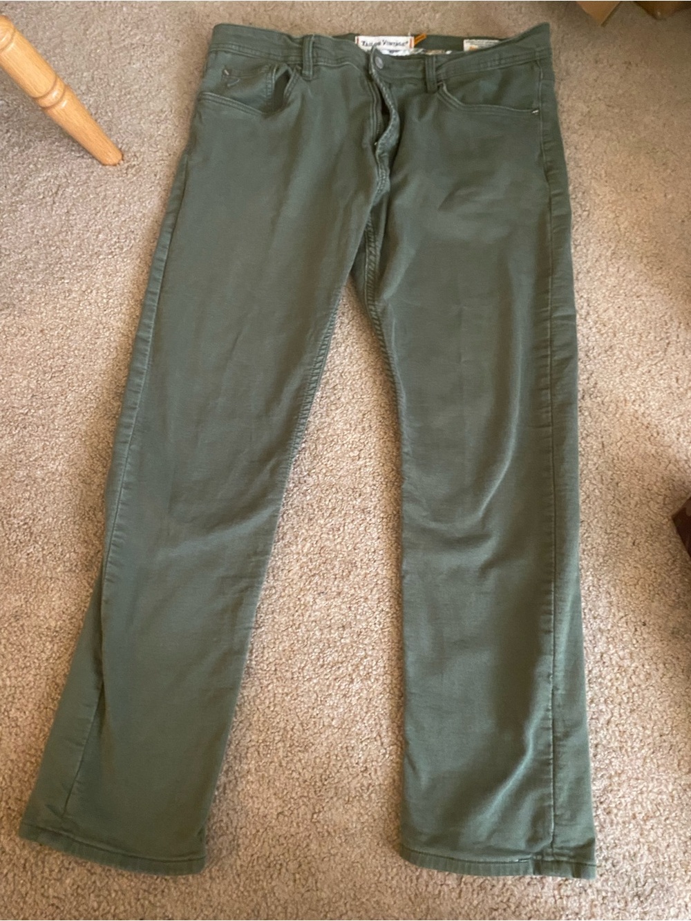 NWT Tailor Vintage Canaan Slim Fit Stretch Twill Pants Olive 38x32